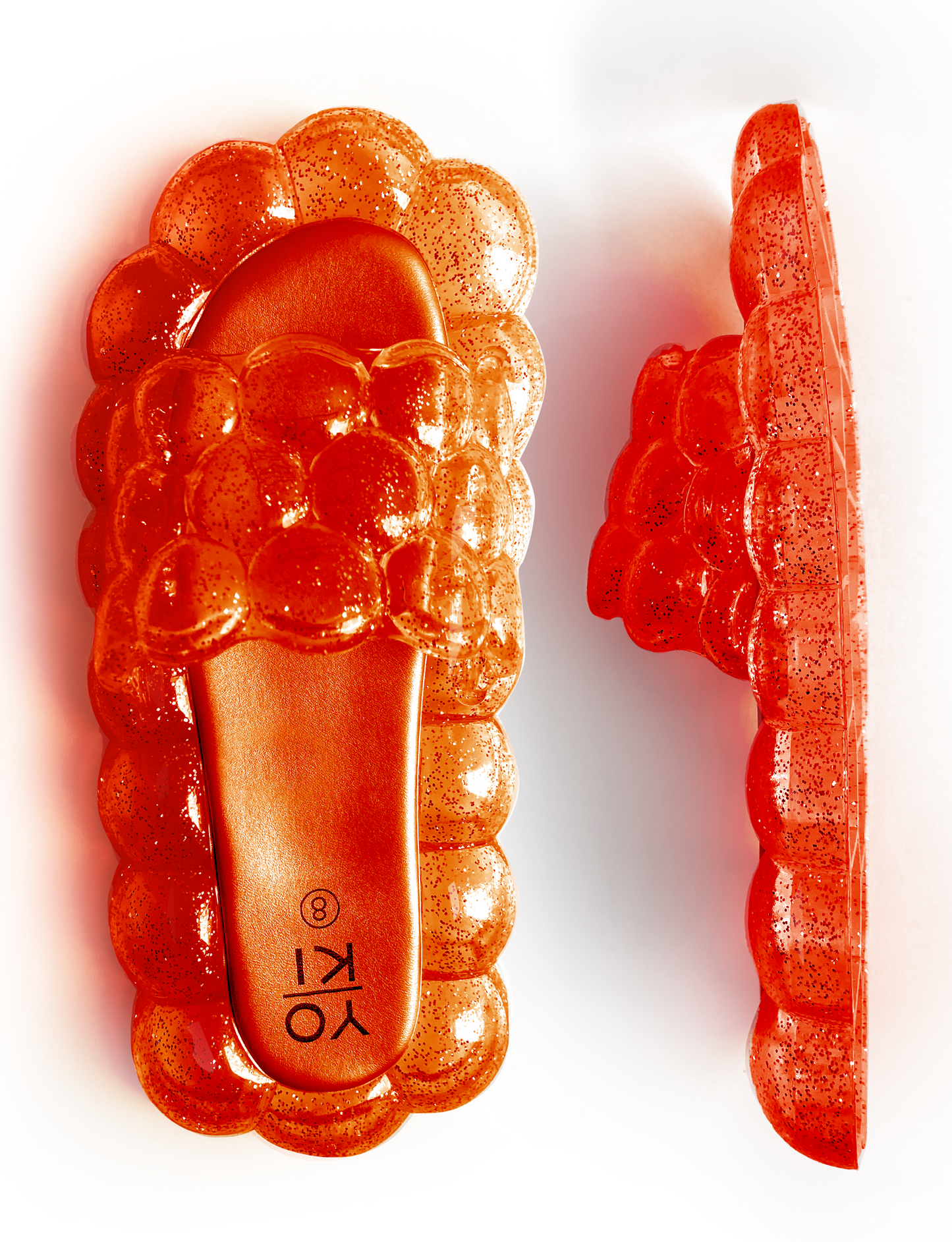 ADULT ELECTRIC ORANGE BUBBLE SLIDES-1