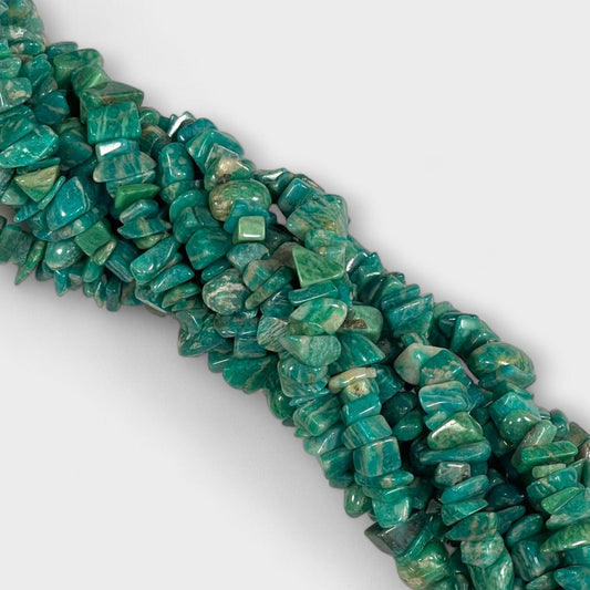 Russian Amazonite 10-14mm Polished Chips 36'' Grade A-0
