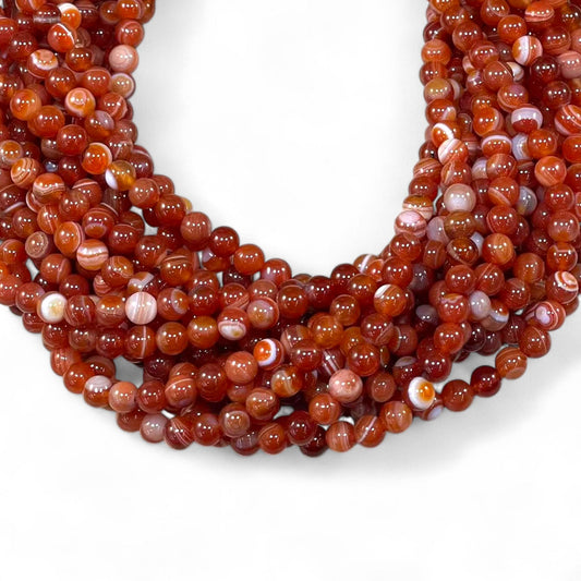 Red Sardonyx aka Banded Agate (Heated) Round-0