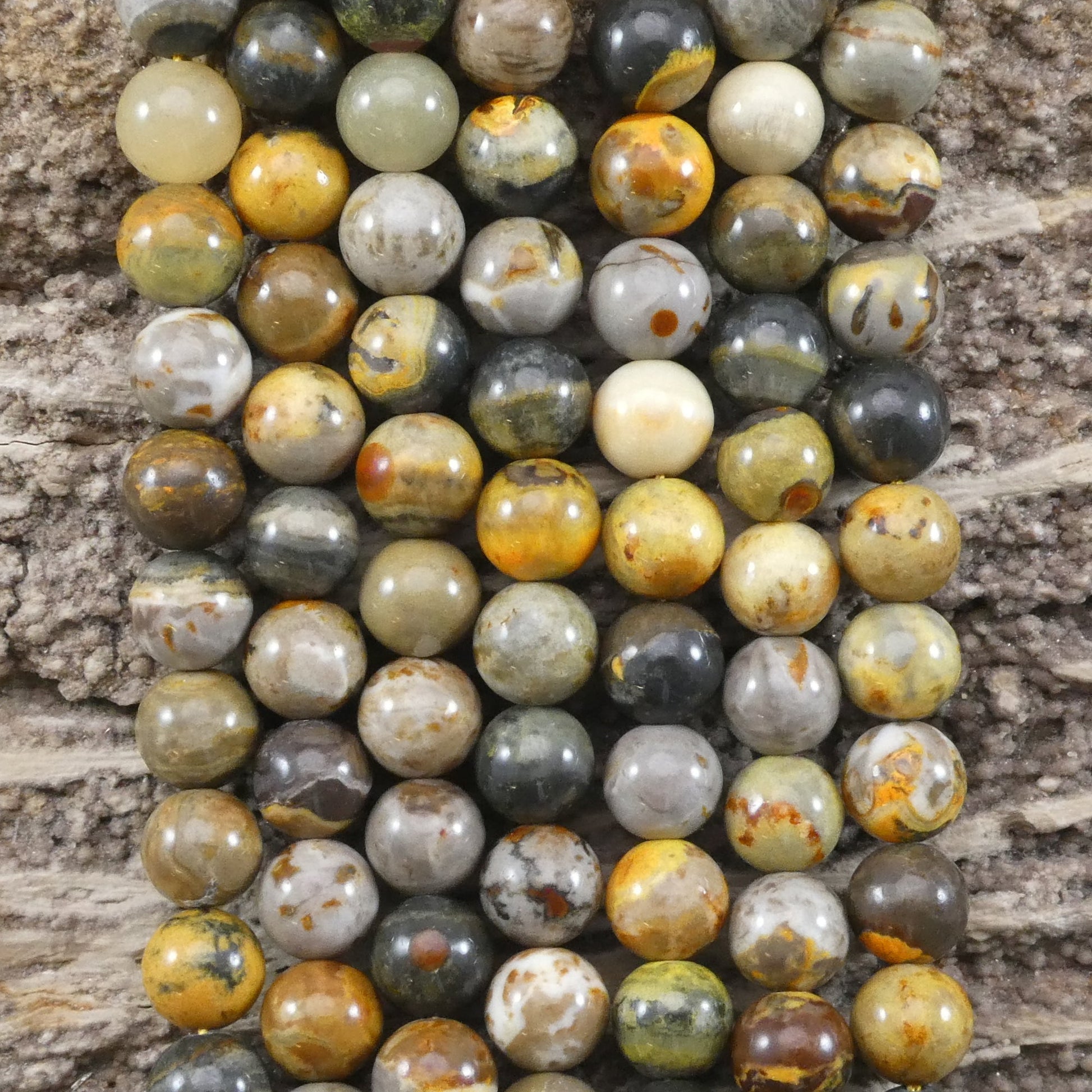 Bumble Bee Jasper Round 6mm 8mm-2
