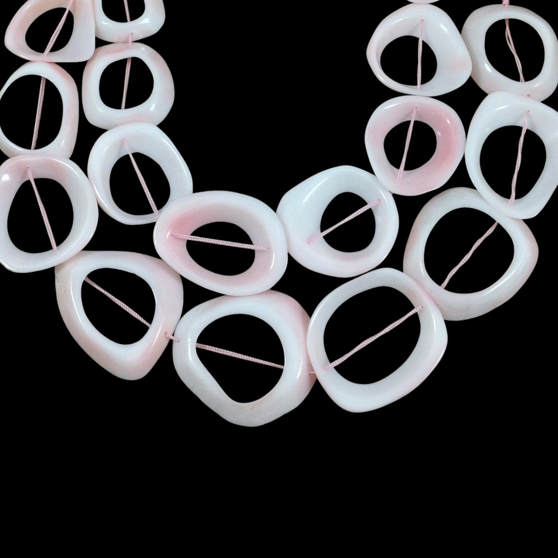 Queen Conch Shell Freeform Rings / Donut Shapes-0