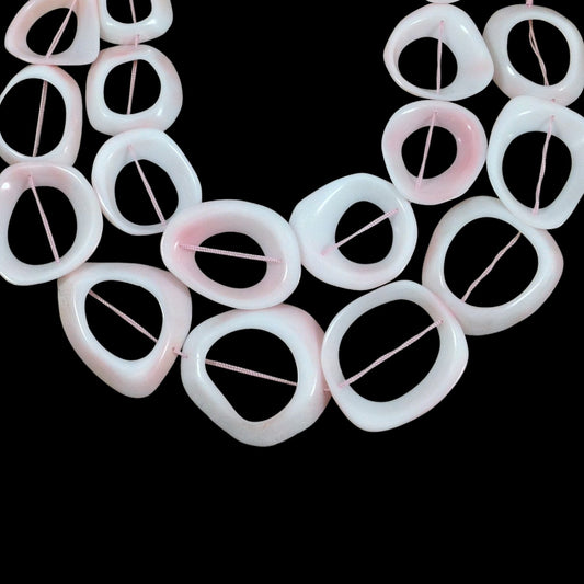 Queen Conch Shell Freeform Rings / Donut Shapes-0