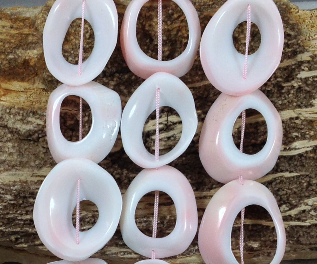 Queen Conch Shell Freeform Rings / Donut Shapes-1