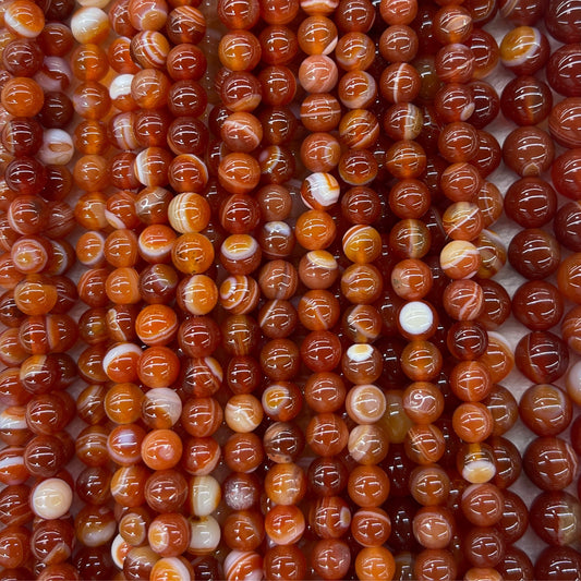 Red Sardonyx aka Banded Agate (Heated) Round-1
